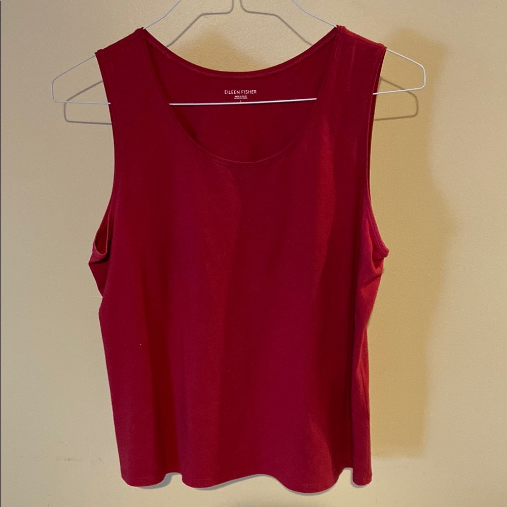 Eileen Fisher Red Tank Top with Relaxed Fit